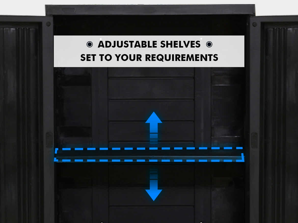 Half-Height Outdoor Storage Cabinet - Black