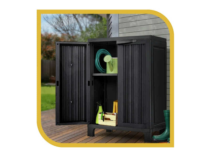 Half-Height Outdoor Storage Cabinet - Black