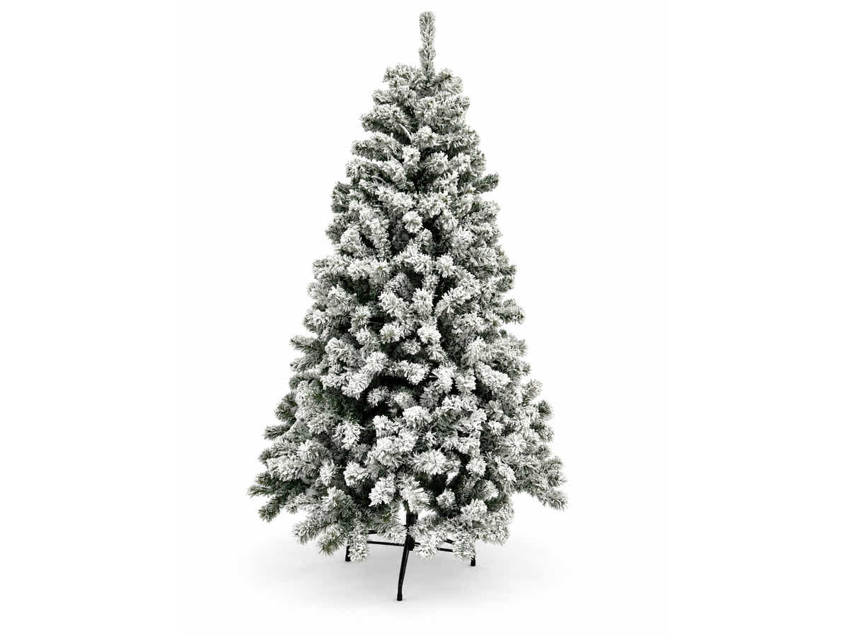 DS Christmas Tree Flocked Tips with Lights - 6Ft/180cm