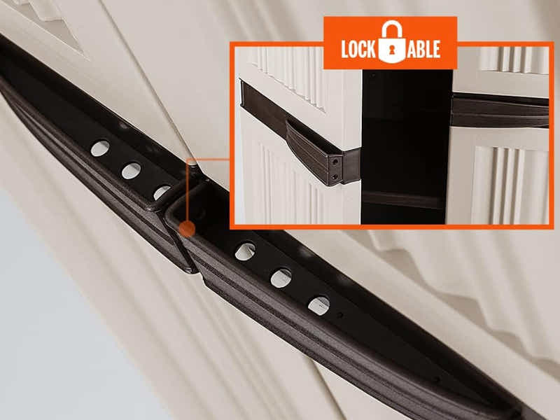 Full-Size Outdoor Storage Cabinet with Multi-Shelf - Cream