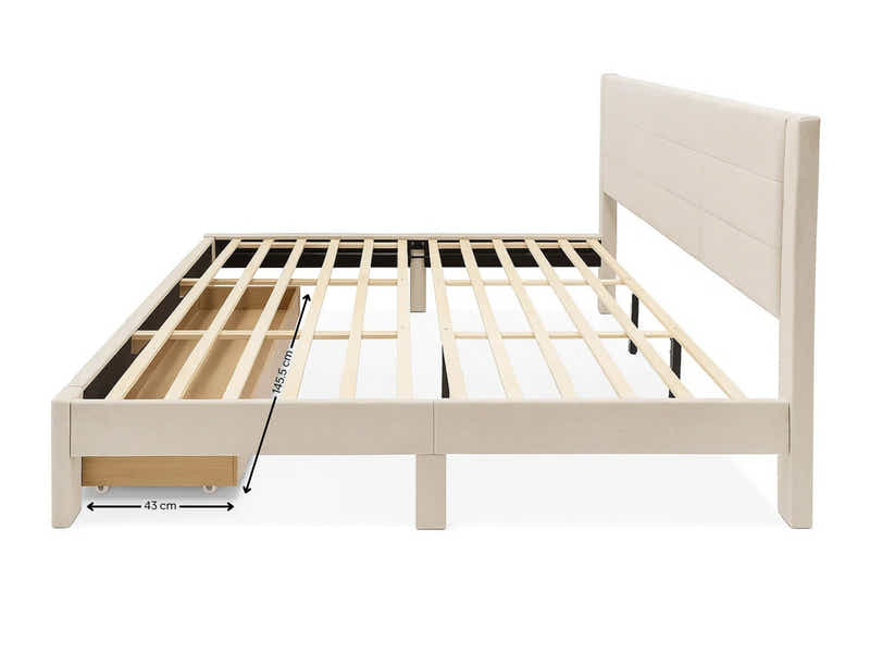 Hernan Bed Frame with Drawer - Queen