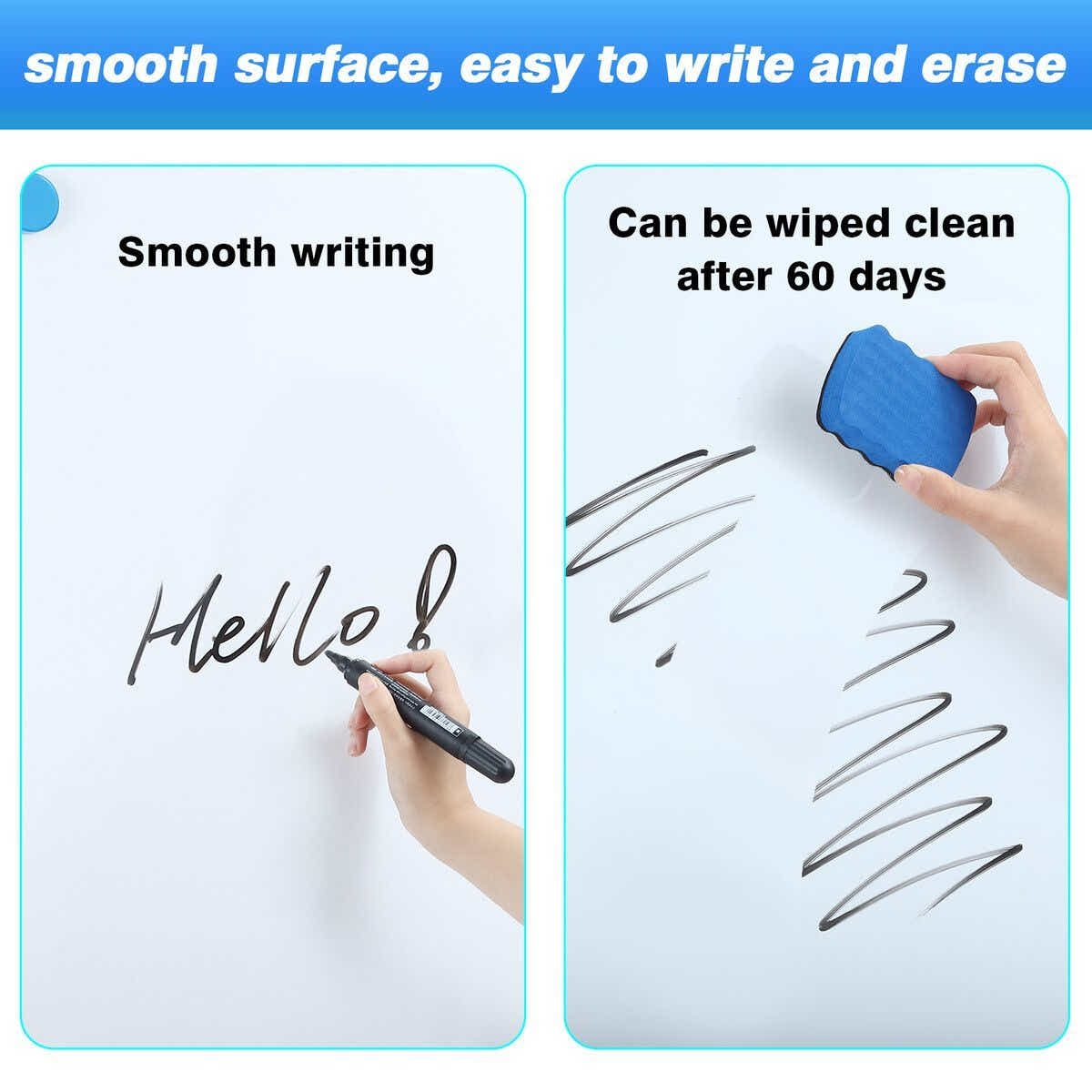 DS BD Double Sided Magnetic Whiteboard Mobile White Board Dry Adjustable Height