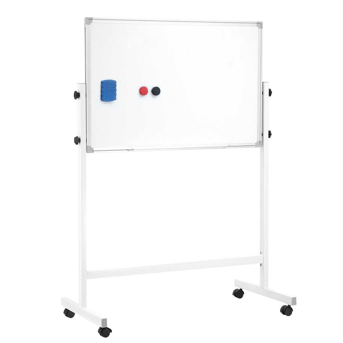 DS BD Double Sided Magnetic Whiteboard Mobile White Board Dry Adjustable Height