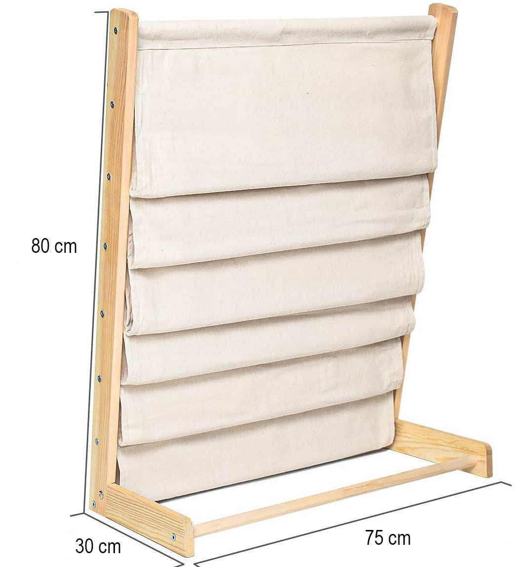 DS BS 6 Tier Wooden Kids Book Rack Organizer