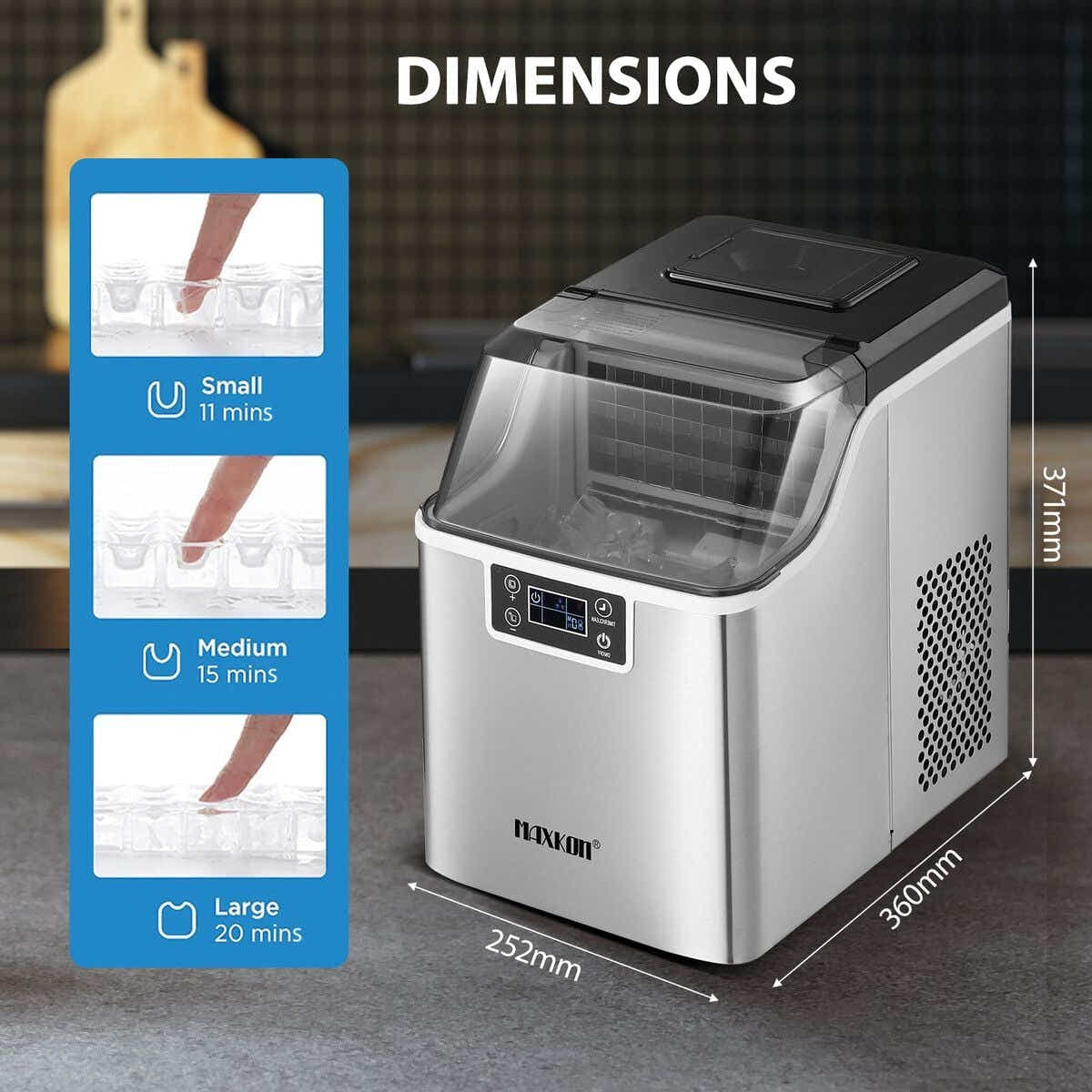 DS BD 20kg Ice Maker Clear Cube Making Countertop Commercial 2 Water Filling
