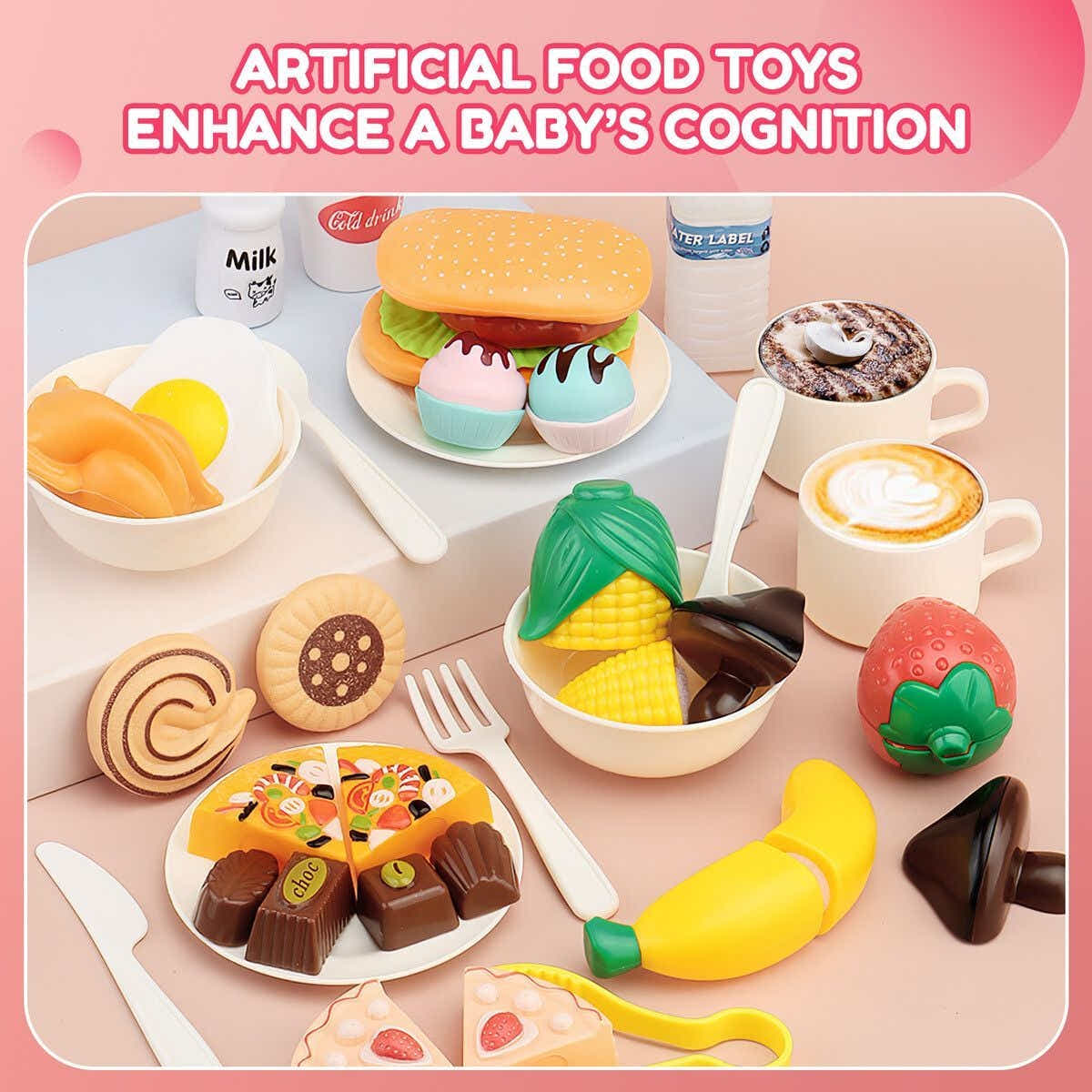 DS BD Pretend Kitchen Play Role Cooking Toys Set Kids Plastic 41 PCS Accessories