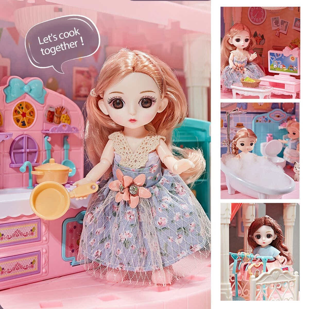 DS BD Doll House Dream Playhouses Toys Dollhouse Music 11 Rooms 4 Stories 93cm