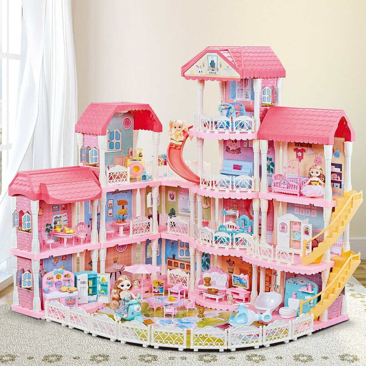 DS BD Doll House Dream Playhouses Toys Dollhouse Music 14 Rooms 4 Stories 93cm
