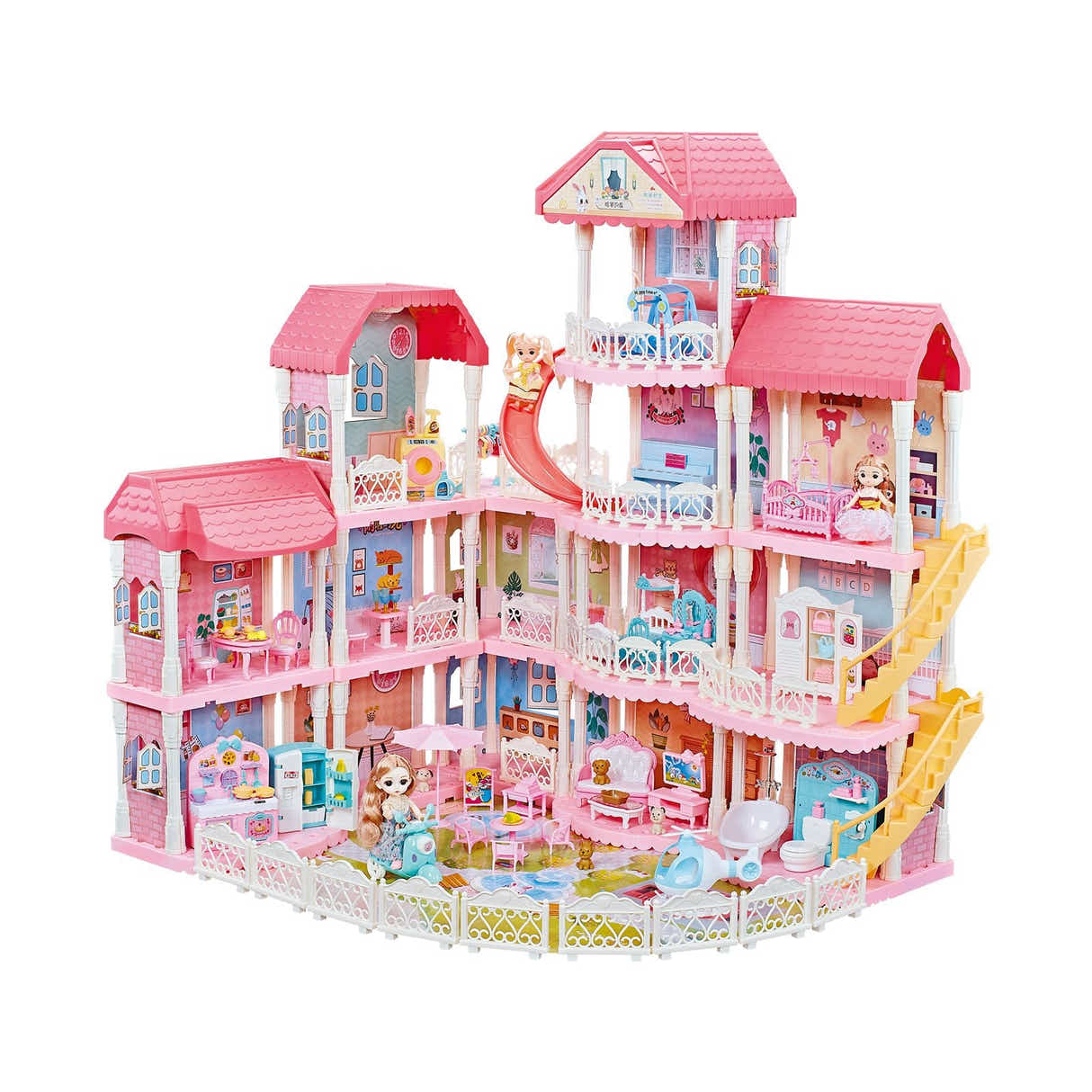 DS BD Doll House Dream Playhouses Toys Dollhouse Music 14 Rooms 4 Stories 93cm