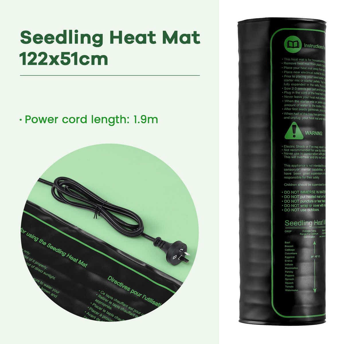 DS BD Seedling Heat Mat Plant Heated Germination Pad Starter Controller 160W