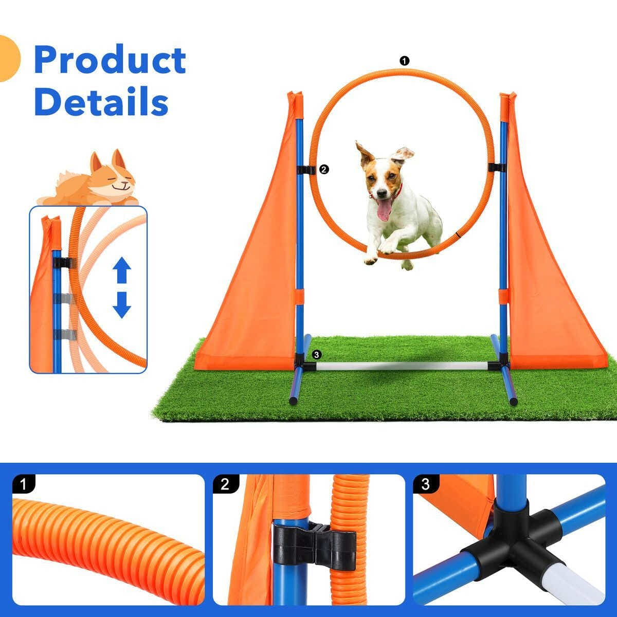 DS BD Dog Agility Equipment Obstacle Training Course 7 Set Toys Supplies Hurdle