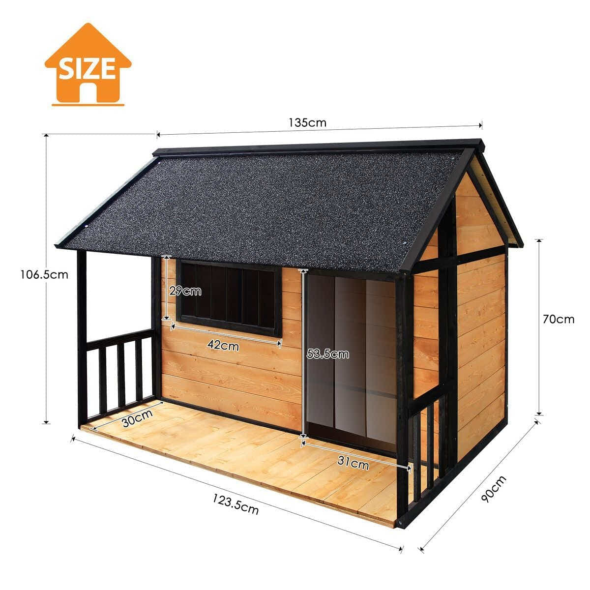 DS BD Petscene XXL Size Dog Kennel Wooden Puppy Home Shelter House Indoor