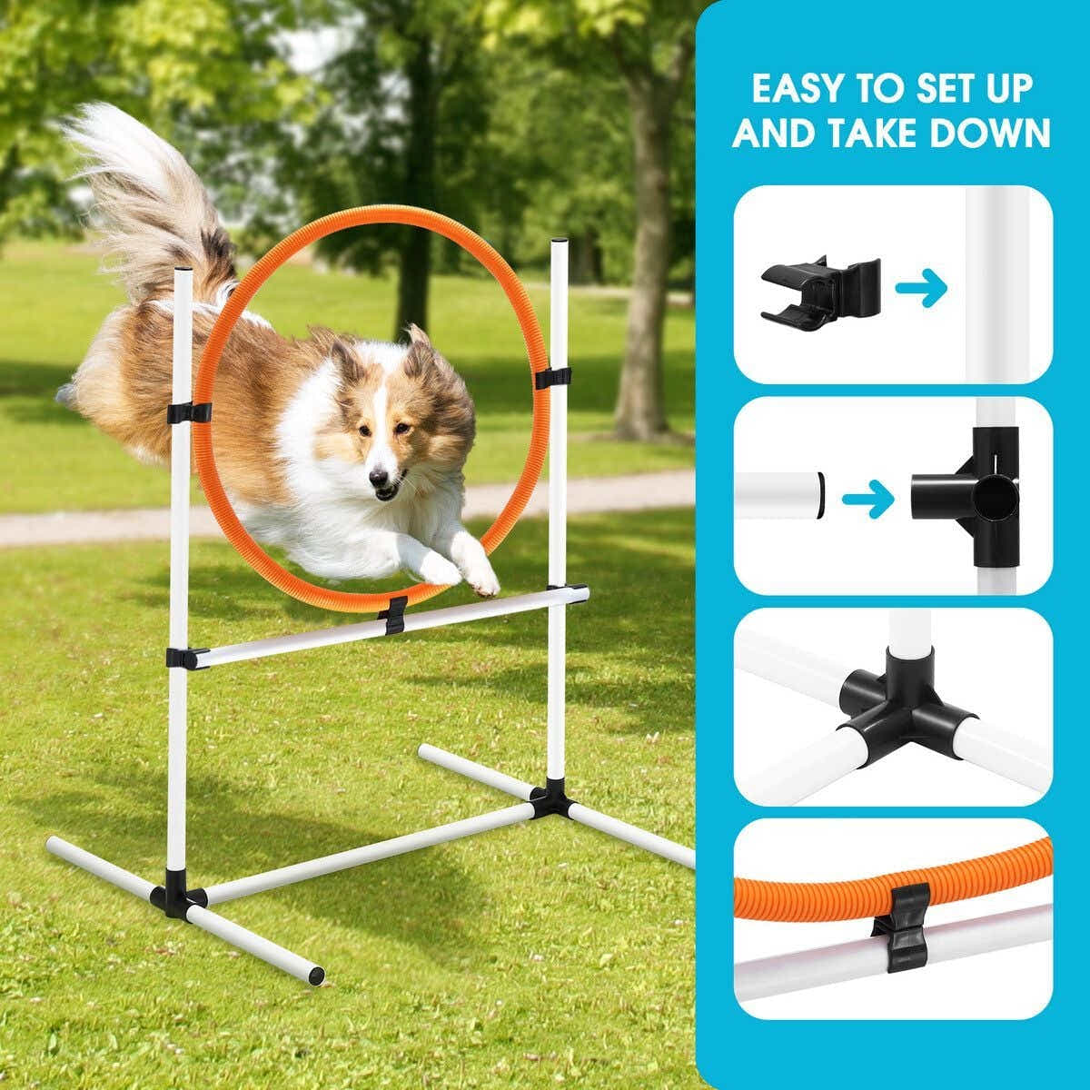 DS BD 5PCS Dog Agility Set Obstacle Course Hurdle Jump Training Exercise