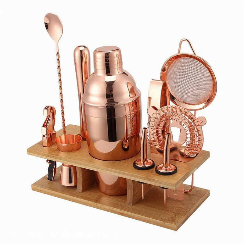 DS BS 11 Pcs Premium 550ml Cocktail Shaker Set Bartender Kit-RoseGold