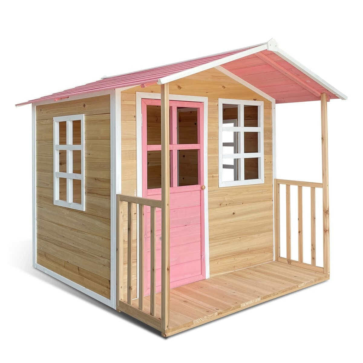 DS BD Wooden Cubby House Kids Cottage Outdoor Playhouse Game Centre Play Toy
