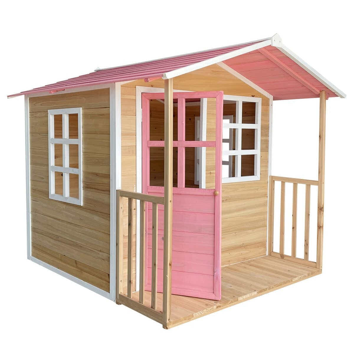 DS BD Wooden Cubby House Kids Cottage Outdoor Playhouse Game Centre Play Toy