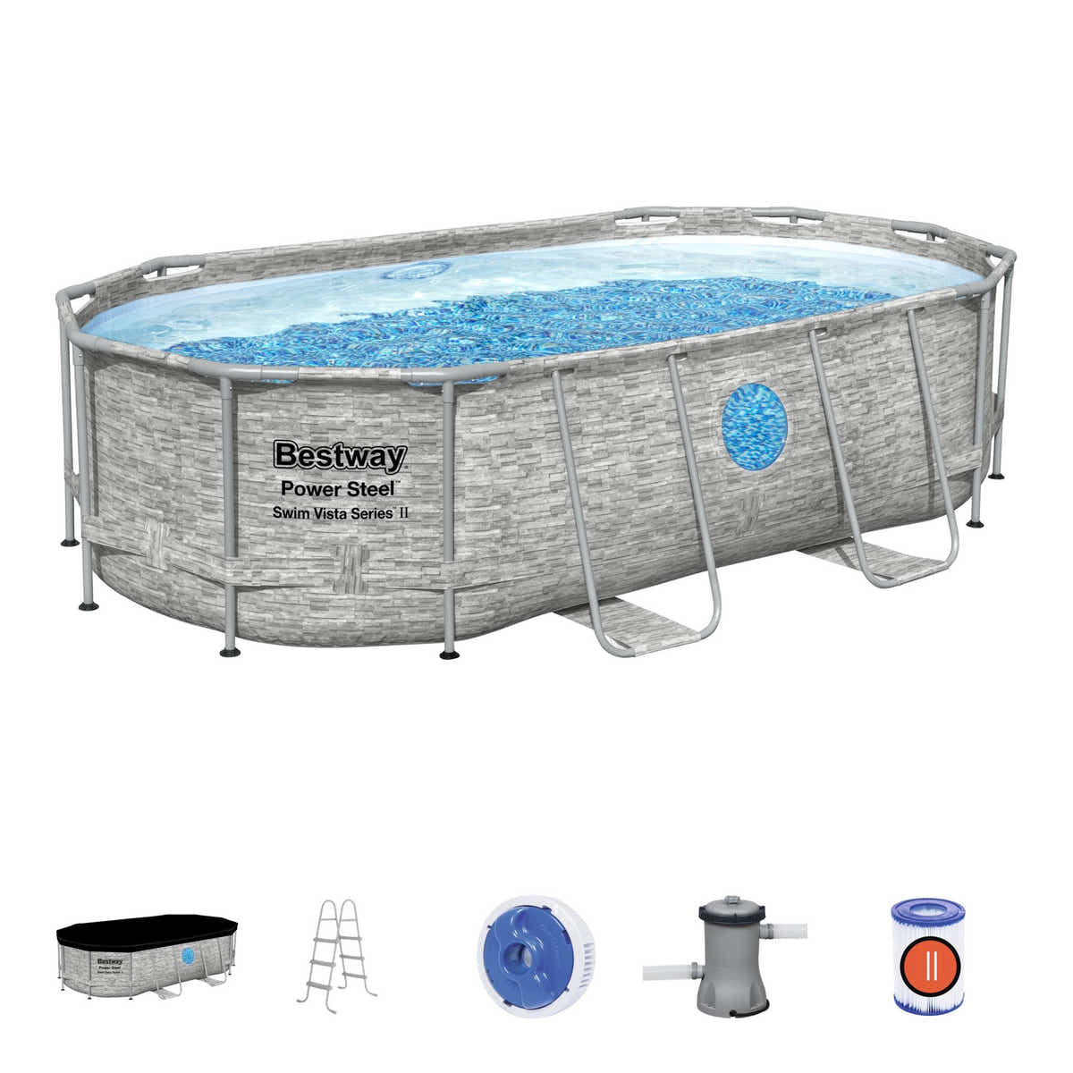 DS Bestway Power Steel Oval Pool 4.27 m x 2.50 m