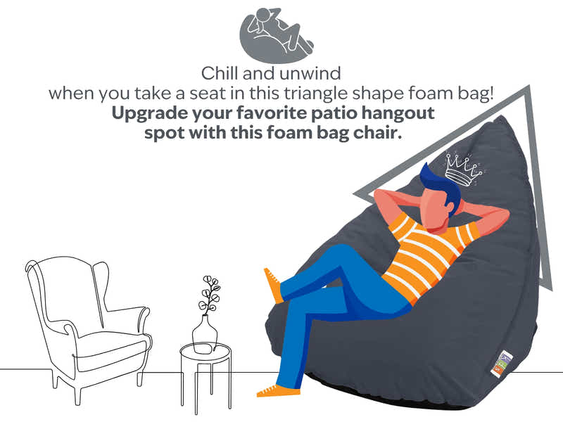Outdoor Triangle Foam Bag Chair - Grey