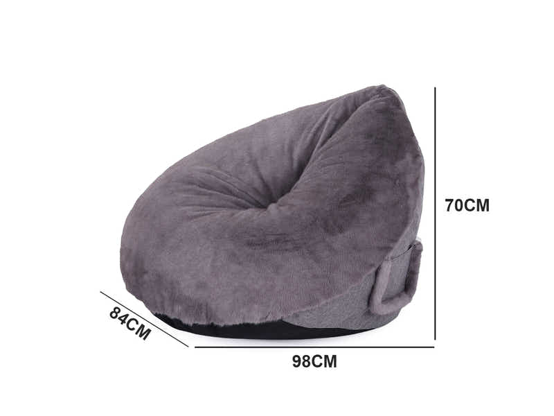 Leaf-Shaped Foam Bag Chair - Grey