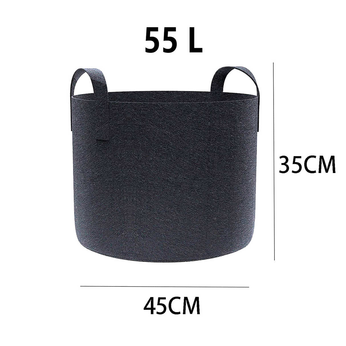 DS BS 3 Pack Garden Plant Fabric Grow Bags 55L