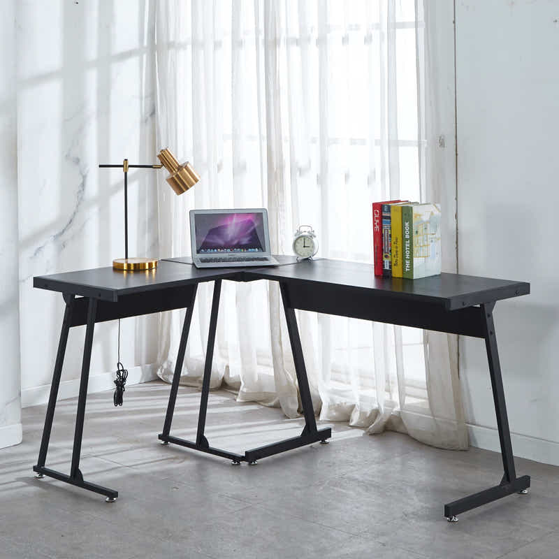 L-shaped Corner Desk - Black