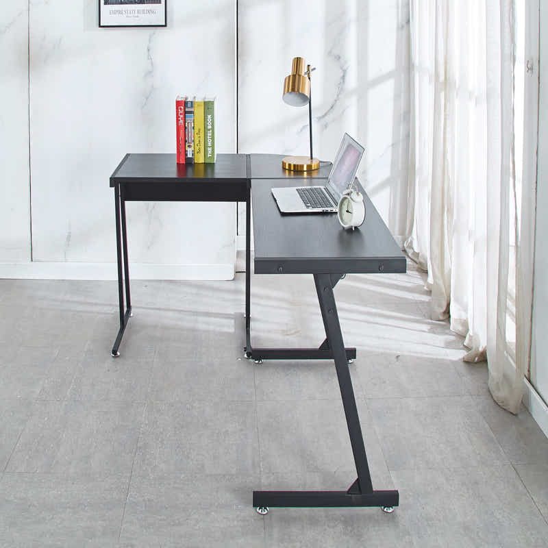 L-shaped Corner Desk - Black