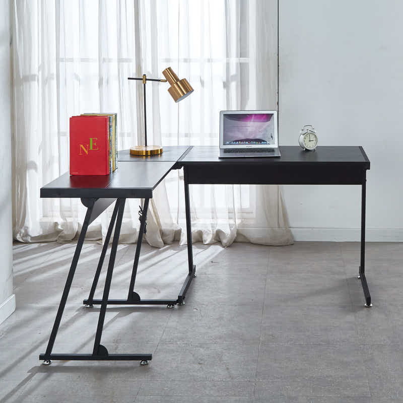 L-shaped Corner Desk - Black