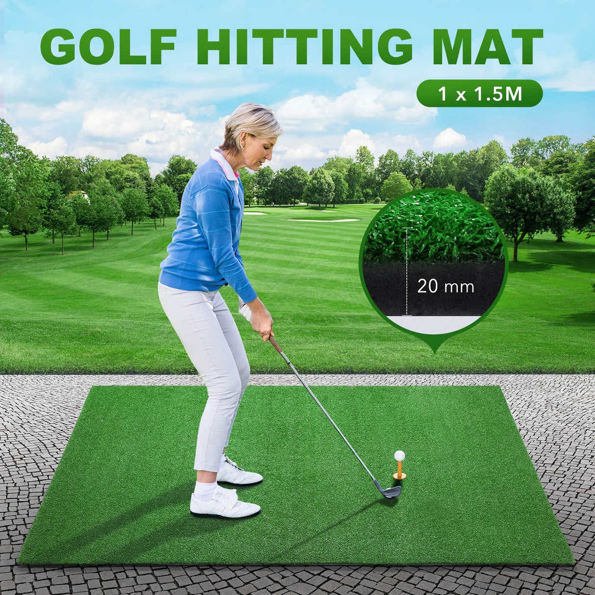DS BD Golf Putter Mat Practice Hitting Training Putting Chipping Ball Green