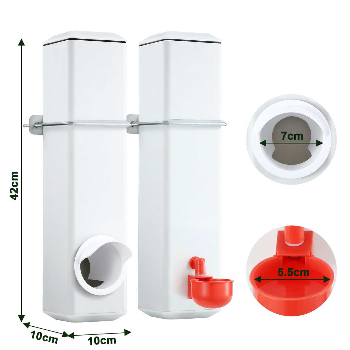 DS BD Chicken Feeder Water Dispenser Automatic Waterer Poultry Cup 4L Plastic