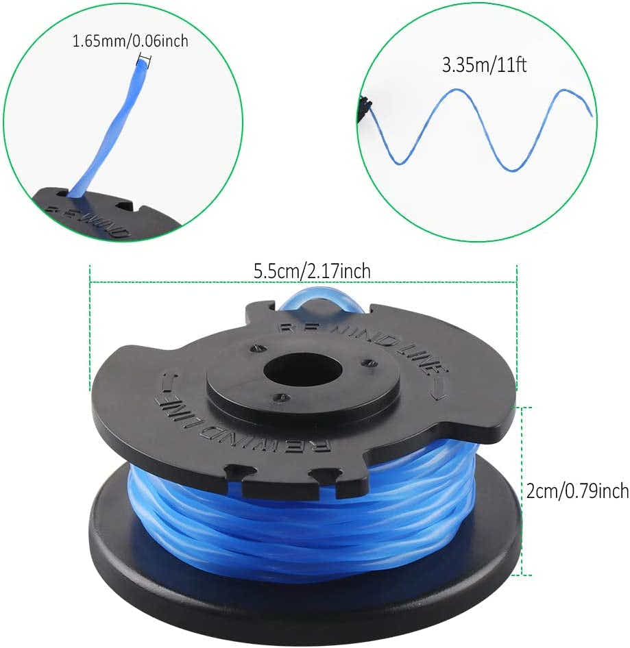 DS BS 6 Pack Replacement Strimmer Spools Compatible With Ryobi Trimer