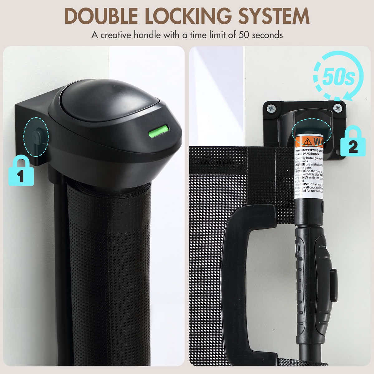 DS BD Retractable Baby Gate Pet Safety Fence Dog Safe Guard Outdoor 179cm Black