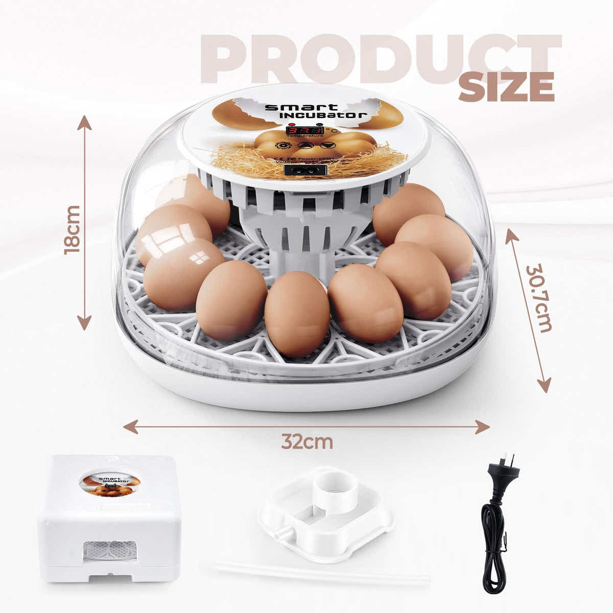 DS BD 12 Eggs Incubator Automatic Hatching Chicken Quail Duck Hatcher Turner