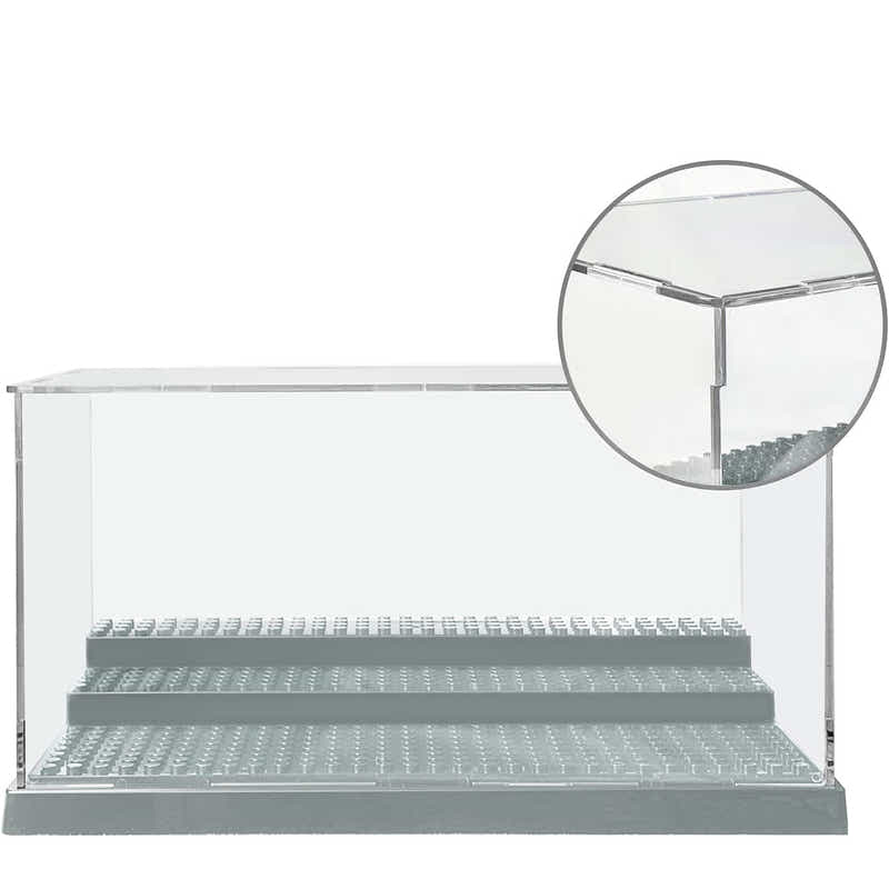 DS BS Minifigure Action Figures Blocks Display Case-Gray