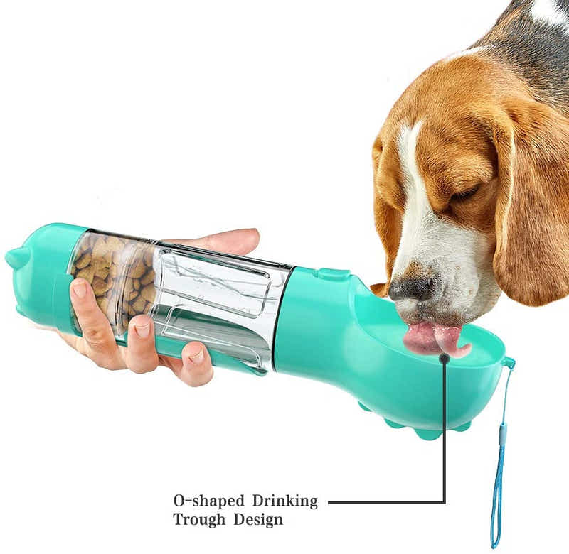 DS BS Portable Dog Travel Water Dispenser with Food Container-300ML