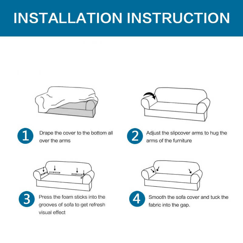 DS BS High Stretch Sofa Couch Slipcover One Seat-Black