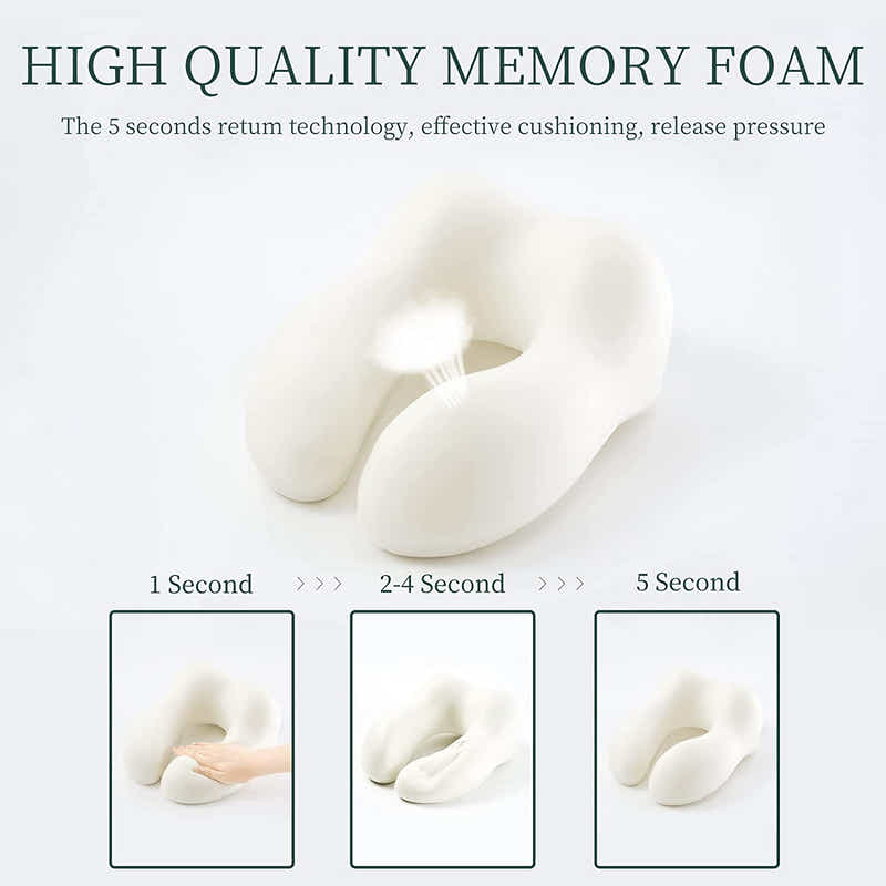 DS BS 4Pcs Airplane Travel Kit With Neck Pillow,Eye Masks,Earplugs-Grey