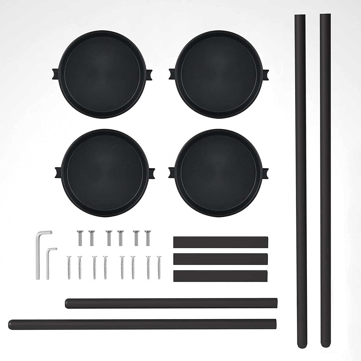 DS BS 4 Tier Steel Frame Plant Stands Flower Pots Holder-Black