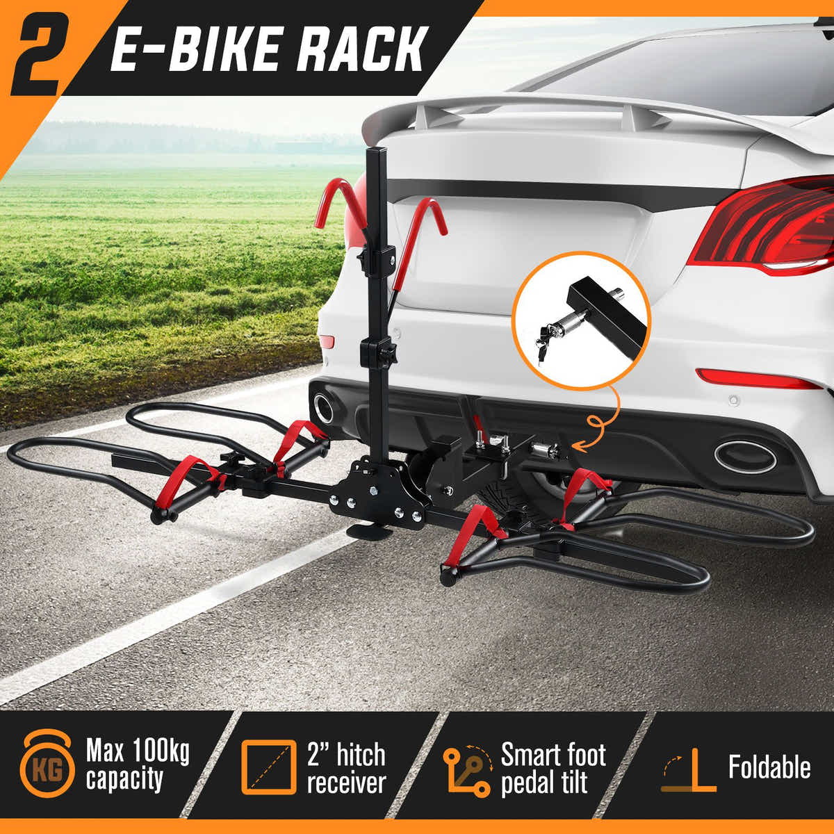 DS BD 2 Ebike Rack Car Mountain Bicycle Carrier Rear Mount Storage Platform Inch
