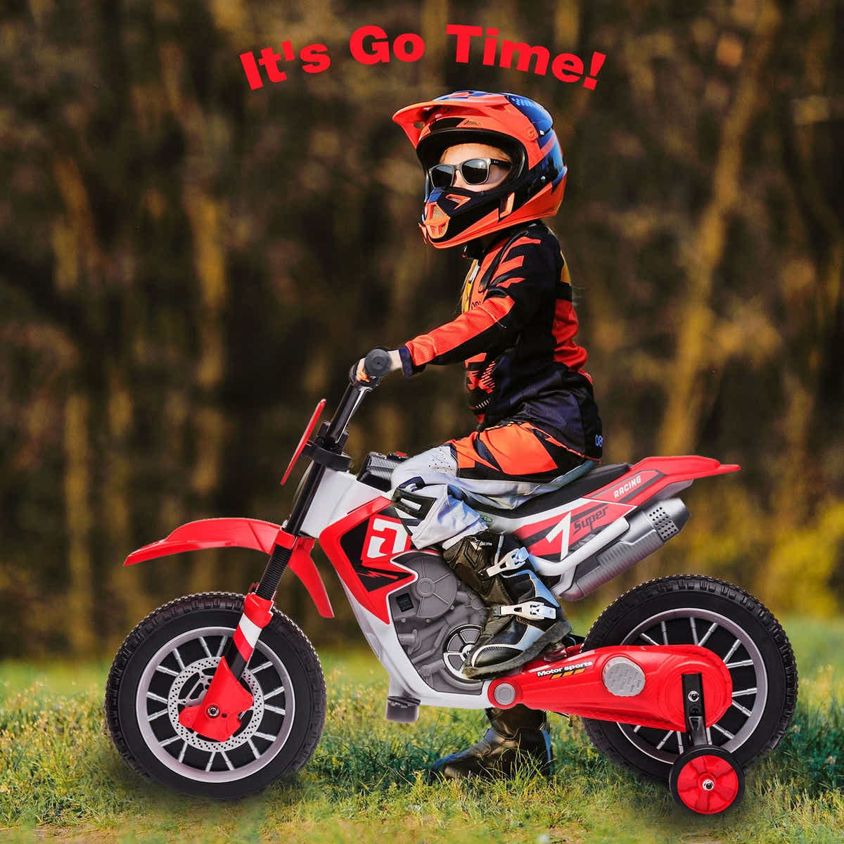 DS BD Kids Off-Road Ride-On Toy Electric 12V Battery Bike Wheel 2 Speeds Red