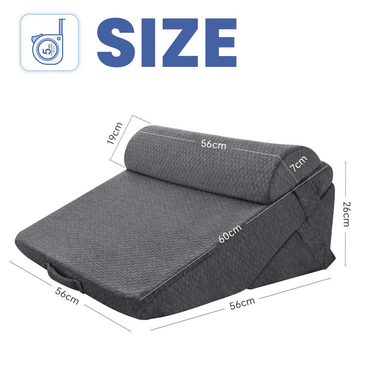 DS BD Wedge Pillow Triangle Bed Cushion Memory Foam Cooling Gel Neck Back