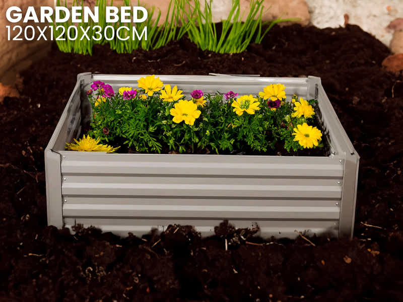 Galvanized Steel Garden Bed 120x60x30 cm