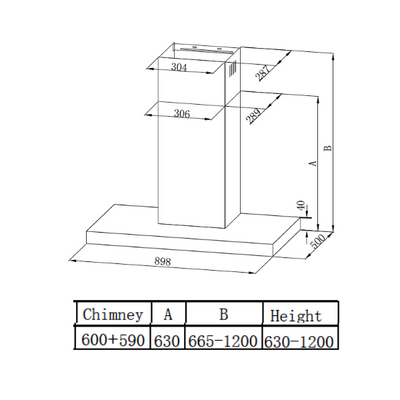 Midea 90 cm T-Shape Rangehood Silver