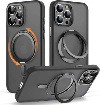DS BS iPhone 15 Case with 360°Rotatable Magnetic Ring Stand