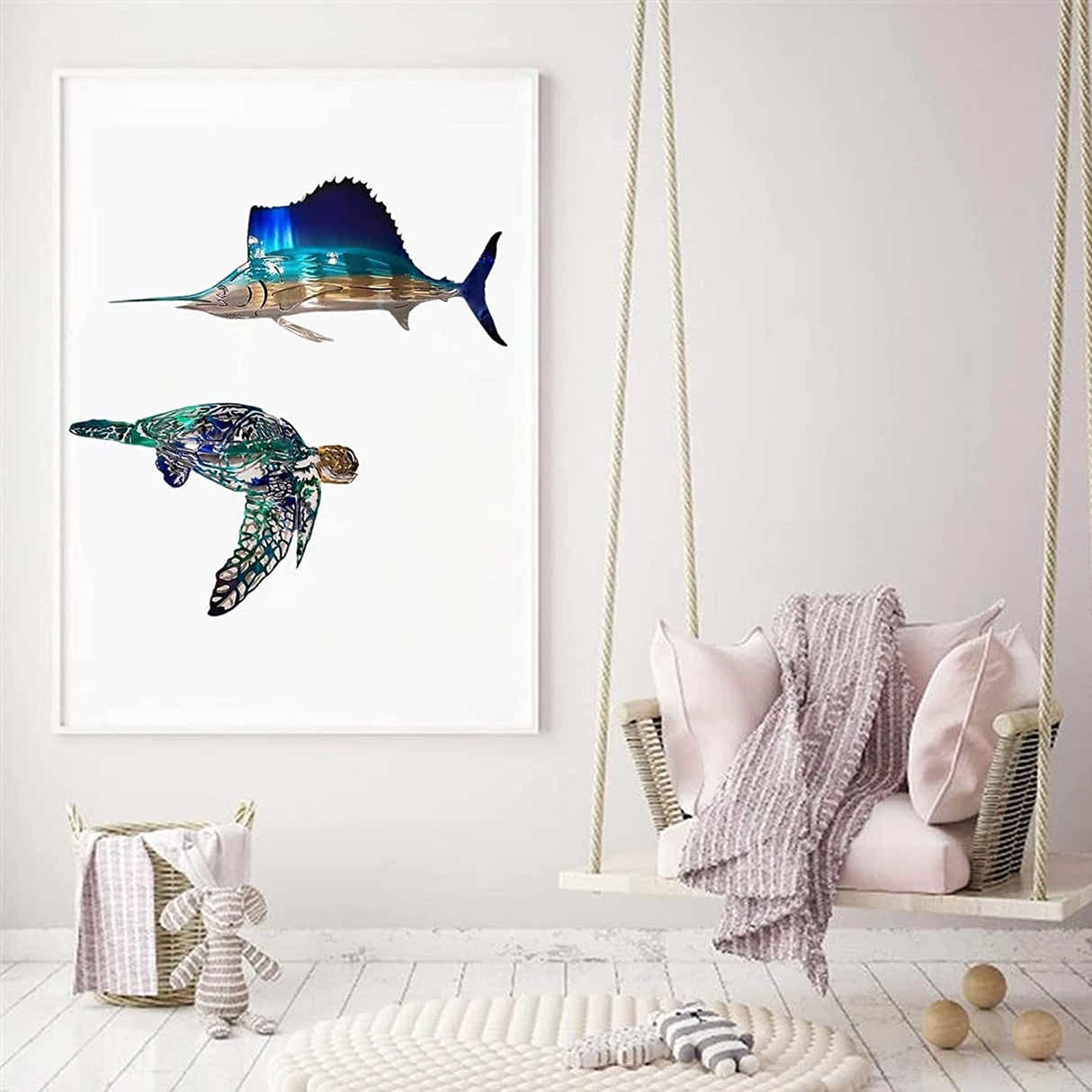 DS BS Marine Life Metal Wall Art Décor-Sea Turtle