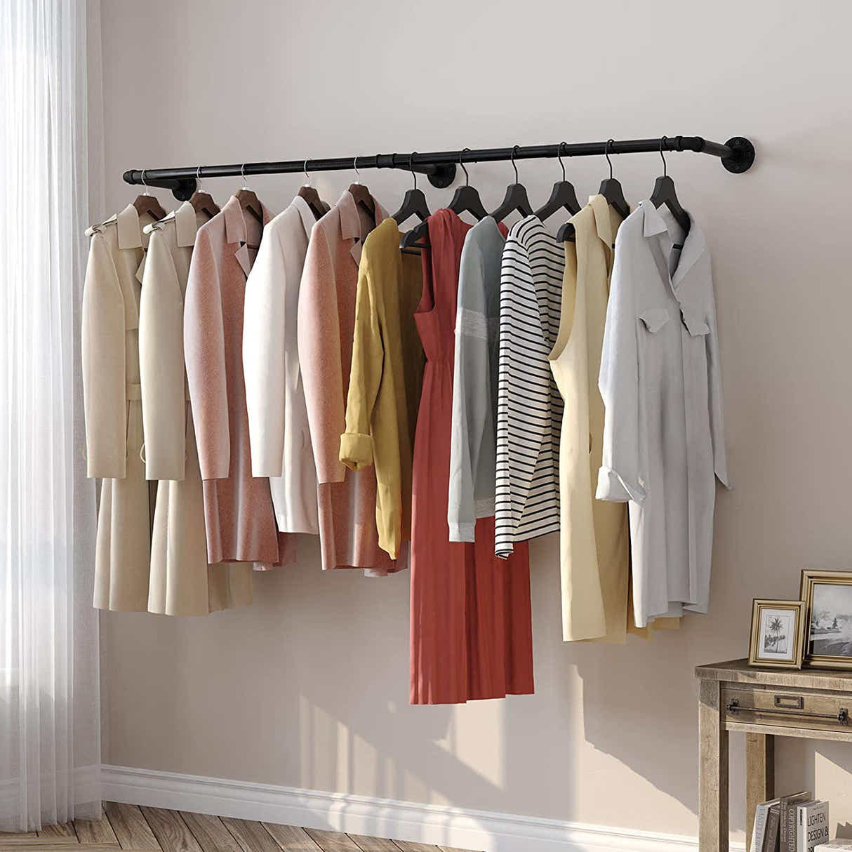 DS BS Industrial Pipe Clothes Rack-170CM