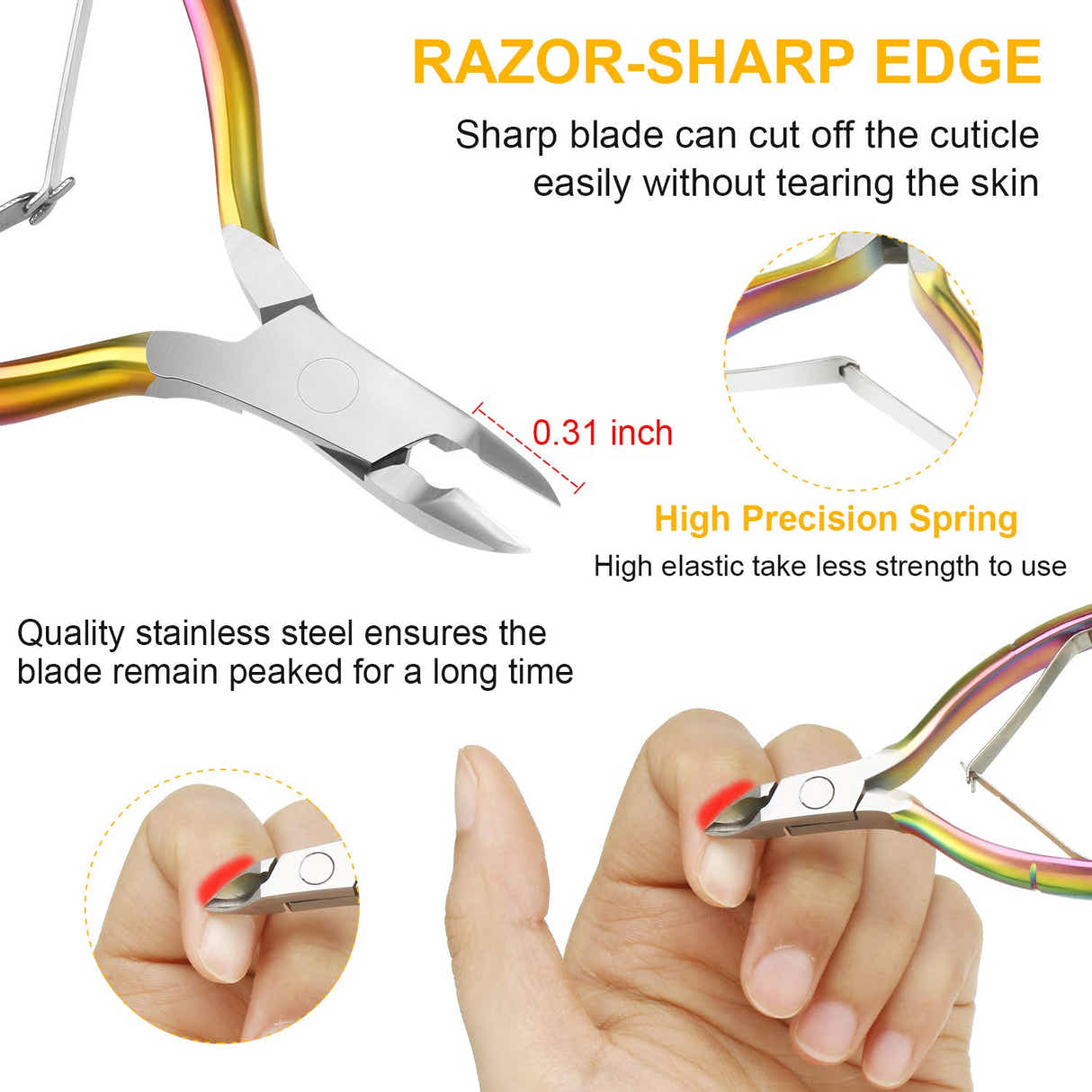 DS BS Nail Clippers 4 in 1 Set for Acrylic Nails-Chrome