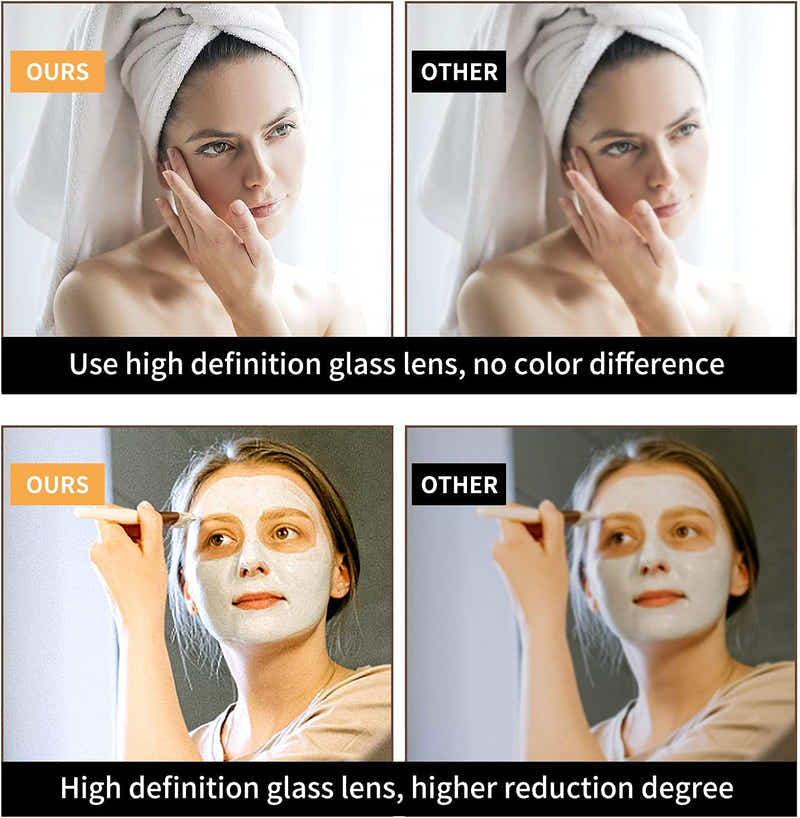 DS BS Aluminum Alloy Frame Rectangular HD Wall Mirror 70 x 50 cm White