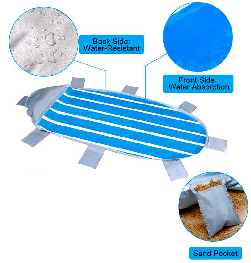 DS BS Outdoor Oversized Picnic Mat Beach Blanket with Inflatable Pillow