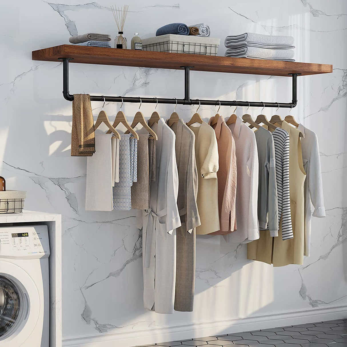 DS BS Industrial Pipe Clothes Rack-220CM