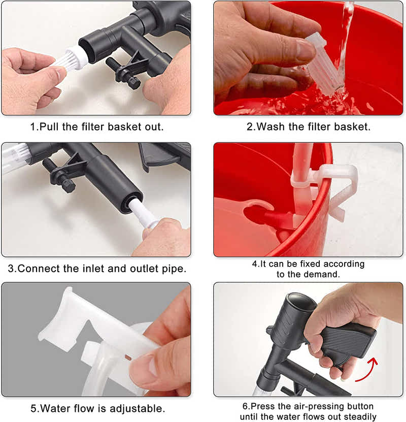 DS BS 3 In 1 Fish Tank Sand Cleaner Kit Siphon Vacuum Cleaner